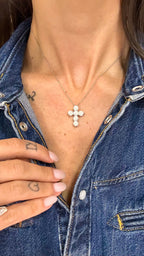 Colar Cruz Moissanite Prata 925