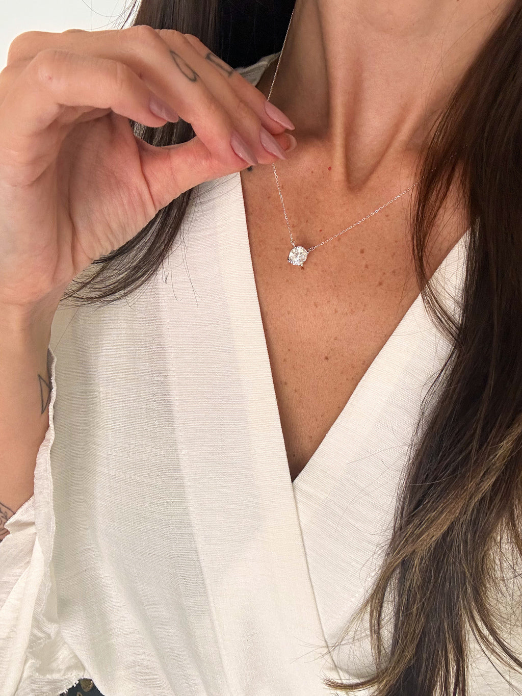 Colar Esme Moissanite 8mm Prata 925