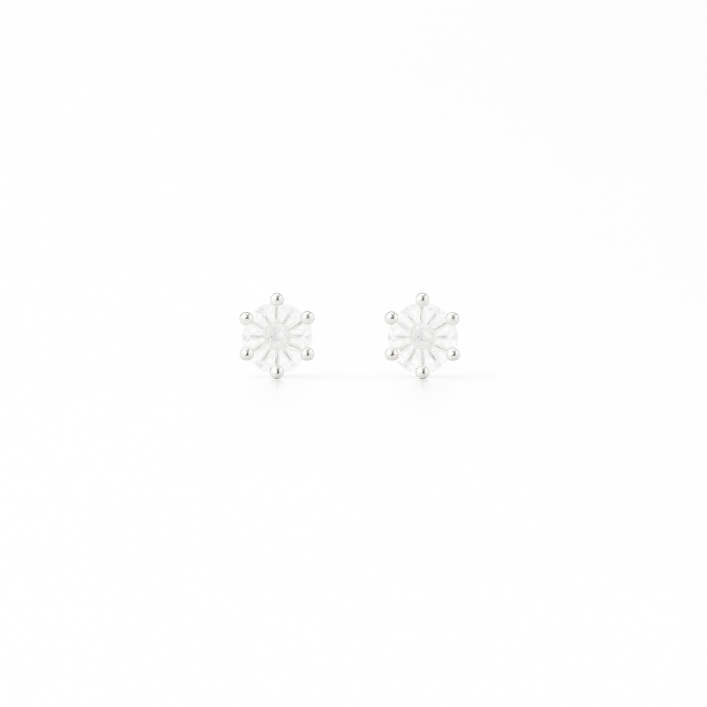 Brinco Esme Moissanite 5mm Prata 925