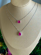 Colar Clair Safira Pink Prata 925