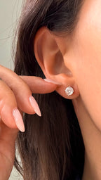 Brinco Portuguese Cut 6mm Moissanite Prata 925
