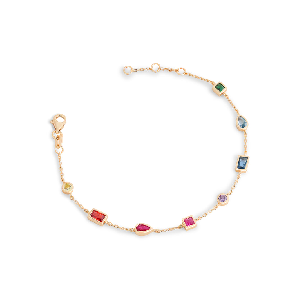 Pulseira Cherry Prata 925 multicolorida — Rubiê Joias