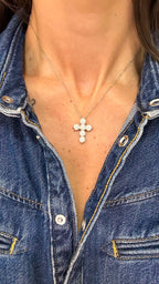 Colar Cruz Moissanite Prata 925