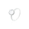 Anel Heather Zircônia Cristal Prata 925 efeito halo — Rubiê Joias