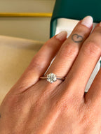 Anel Solitário Moissanite 6,5mm Prata 925
