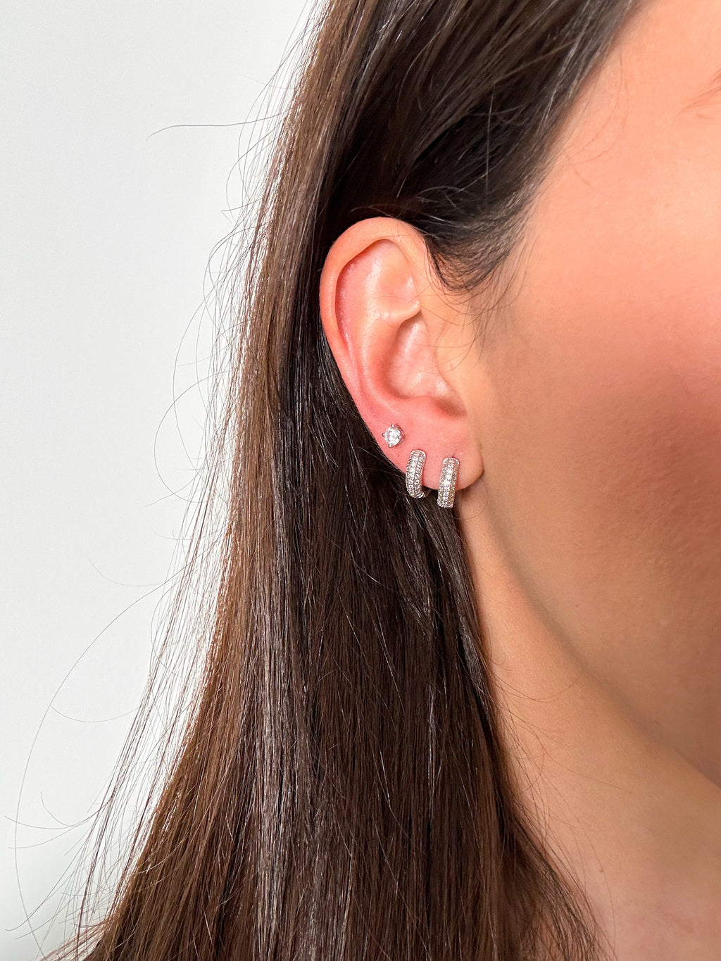 Brinco Clair Zircônia Cristal 4mm Prata 925
