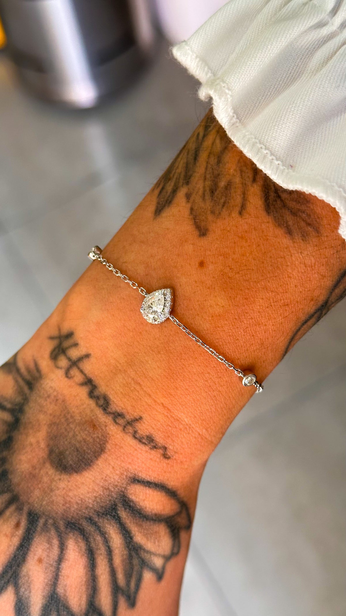 Pulseira Gota Moissanite Prata 925