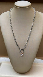Colar Elos Groumet Moissanite Prata 925