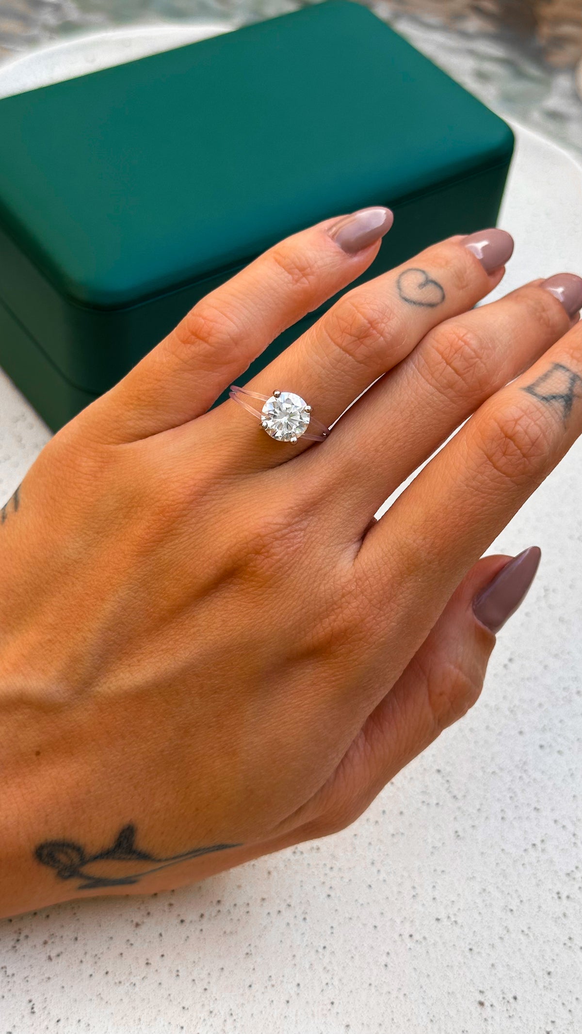 Anel Solitário Nylon 2ct Moissanite Prata 925