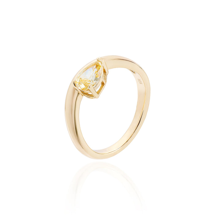 Anel Gota Yellow Prata 925