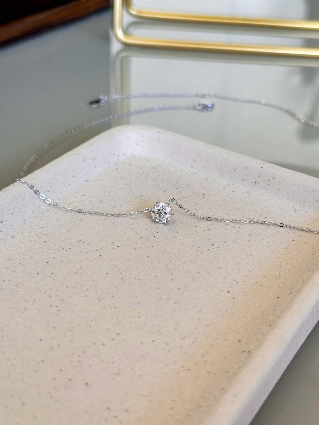 Colar Esme Moissanite 6,5mm Prata 925