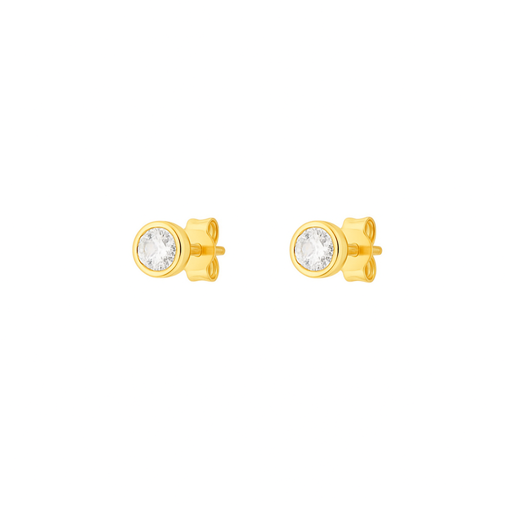 Brinco Stella Round Moissanite Prata 925
