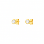 Brinco Stella Round Moissanite Prata 925