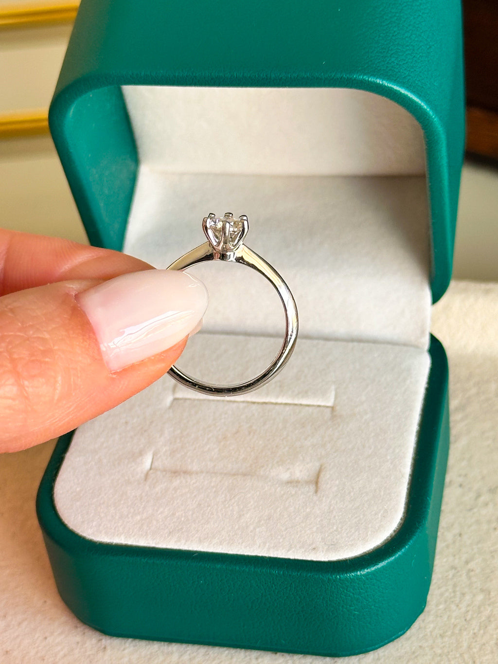 Anel Solitário Moissanite 5mm Prata 925