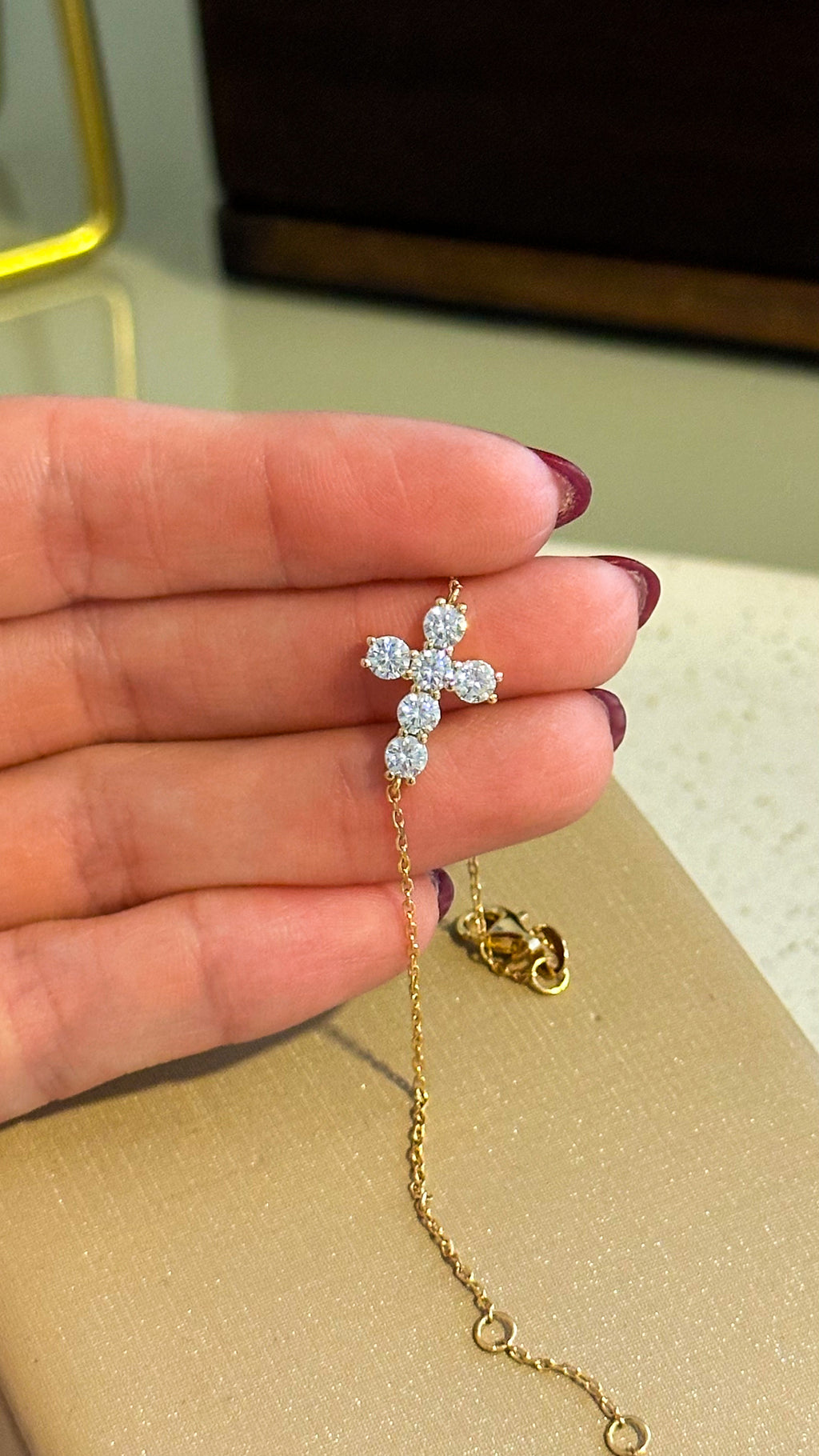 Pulseira Cruz Moissanite Prata 925