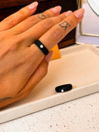 Anel Silicone Black Moissanite Prata 925