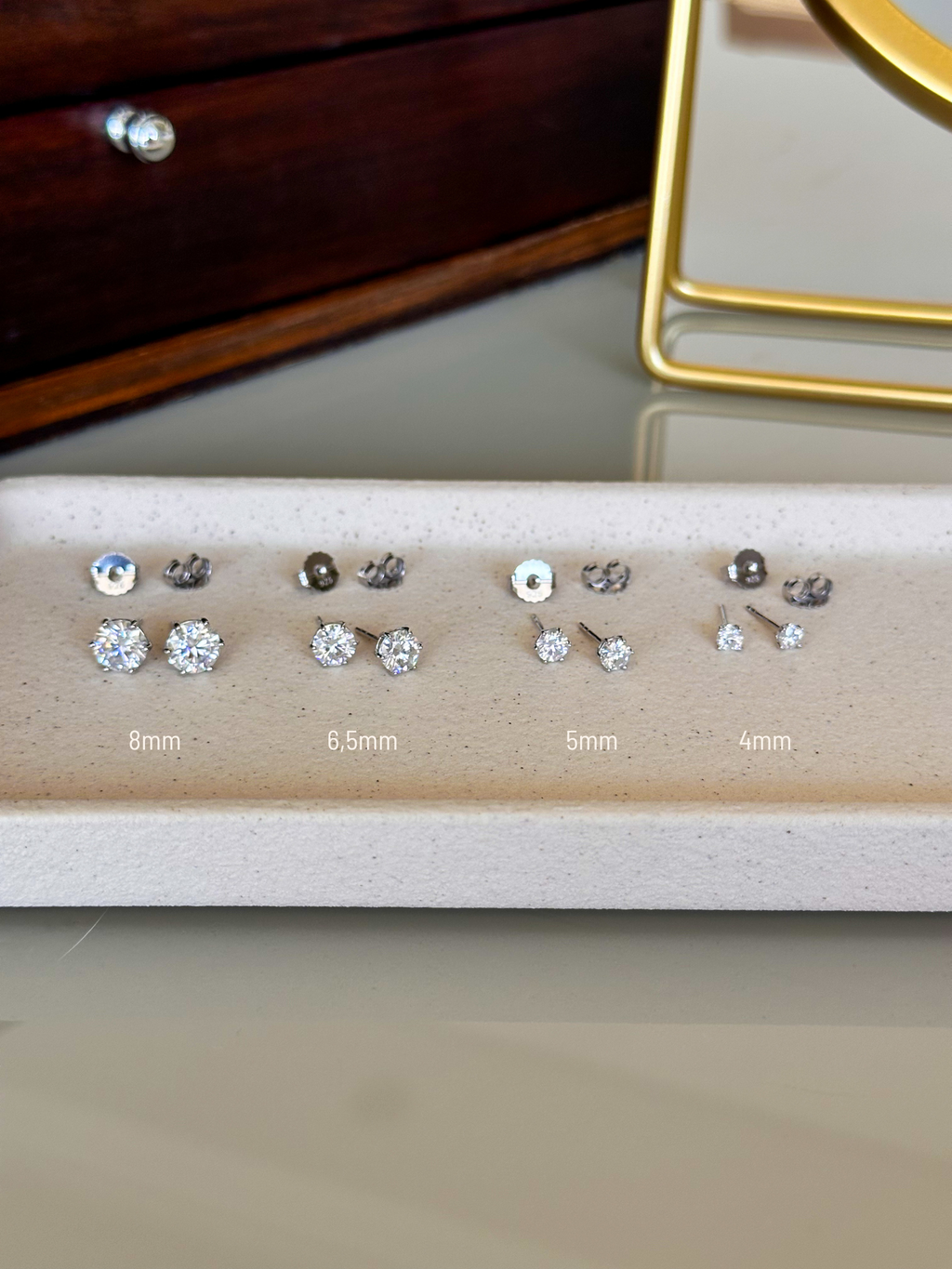 Brinco Esme Moissanite 5mm Prata 925