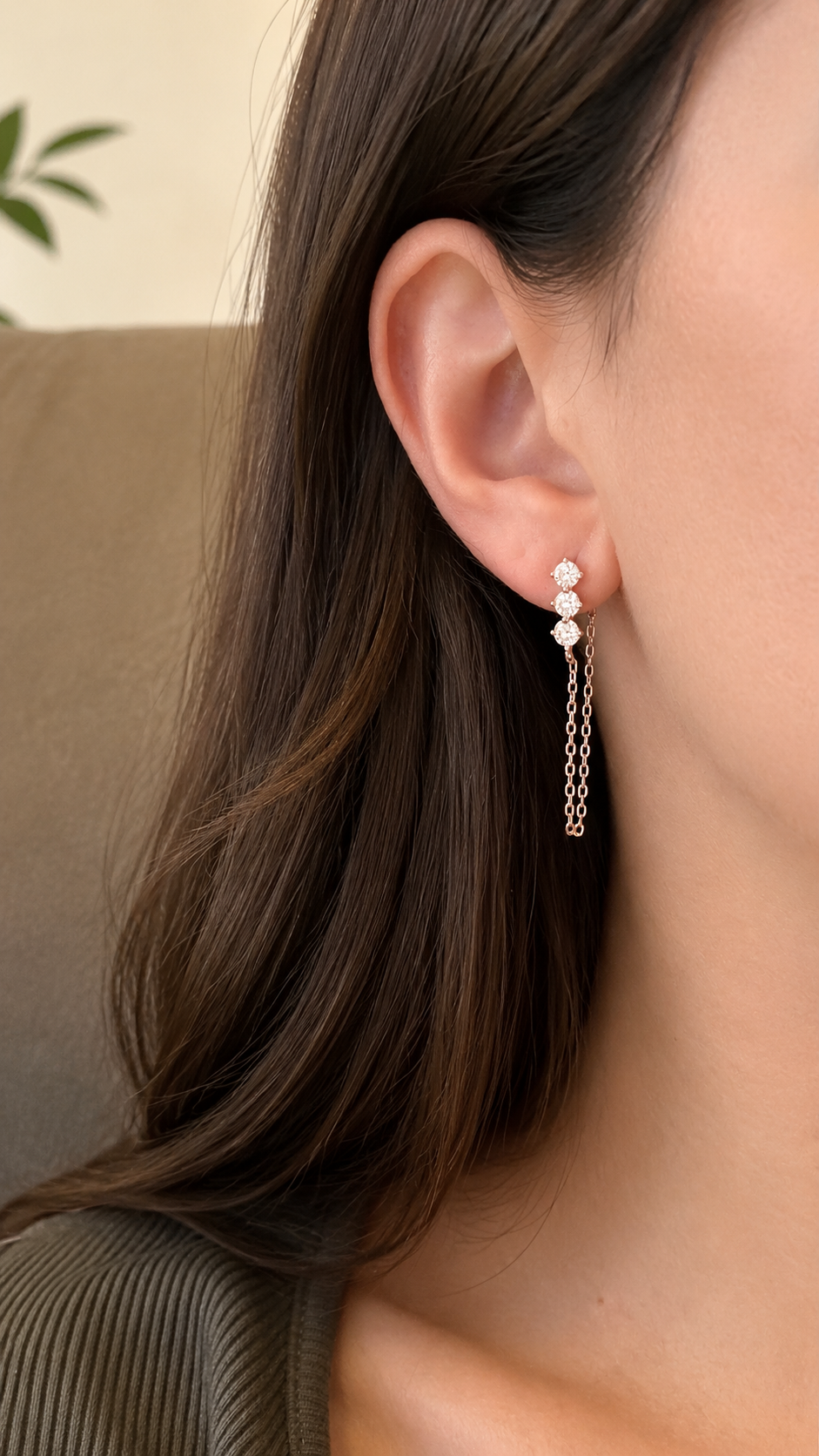 Brinco Triad Sparkle Moissanite Prata 925