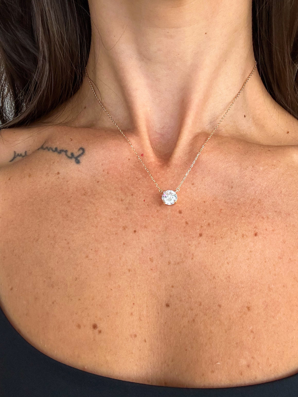 Colar Clair Zircônia Cristal 8mm Prata 925
