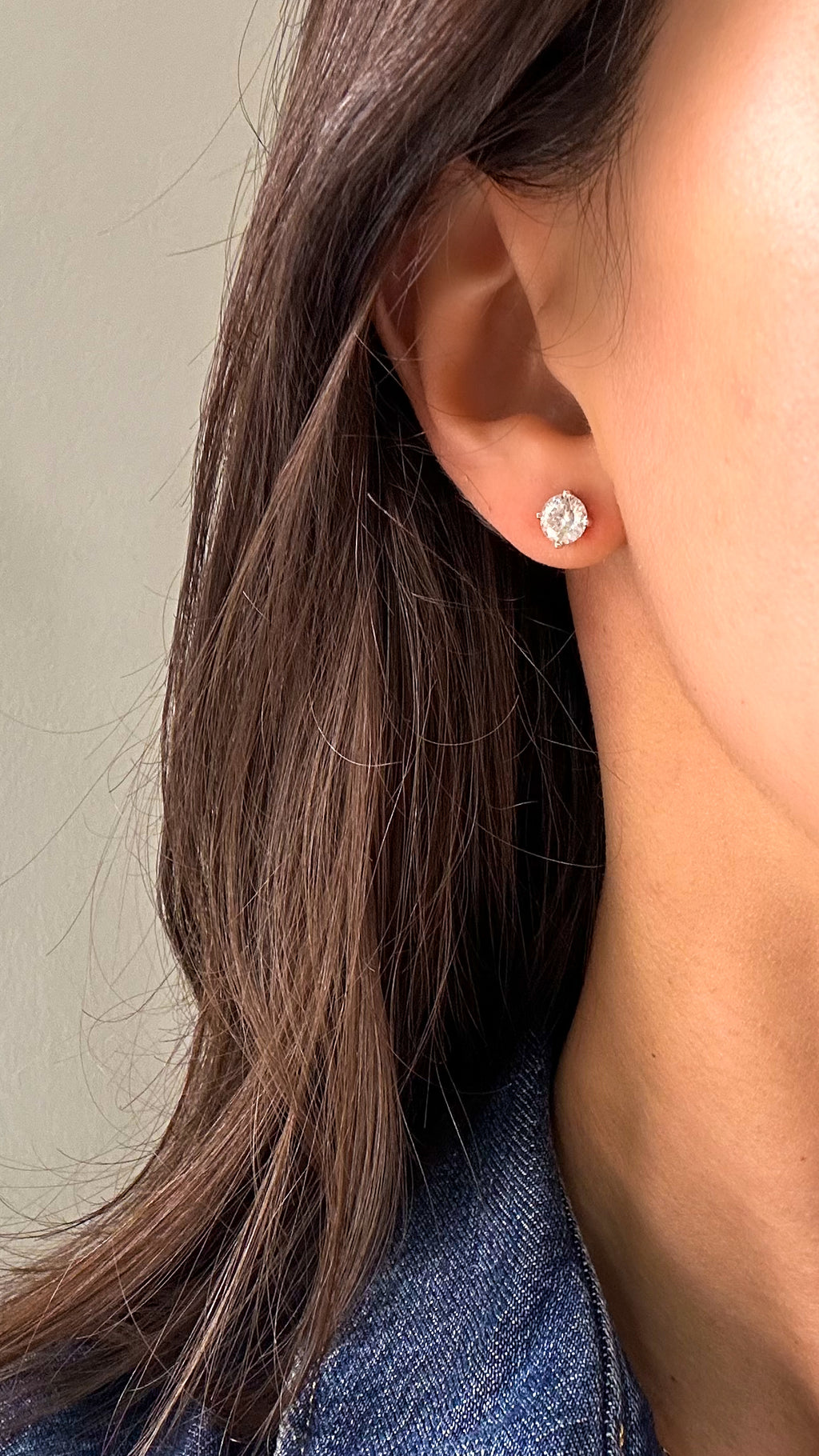 Brinco Portuguese Cut 6mm Moissanite Prata 925