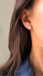 Brinco Portuguese Cut 6mm Moissanite Prata 925