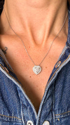 Colar Coração Moissanite Prata 925