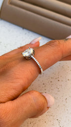 Anel Oval Moissanite Prata 925