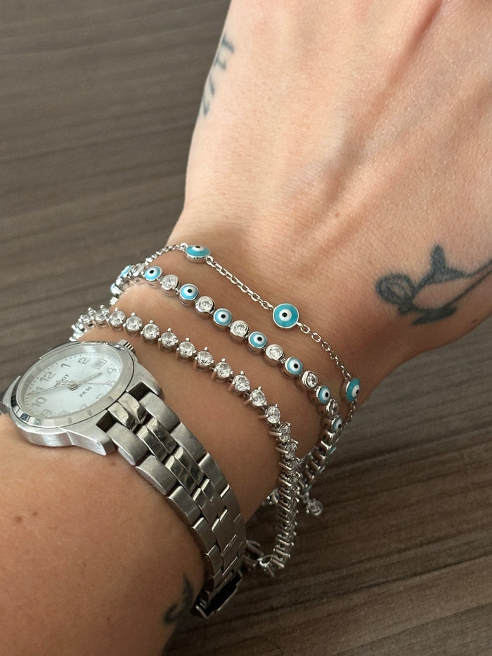Pulseira Riviera Olho Grego Prata 925