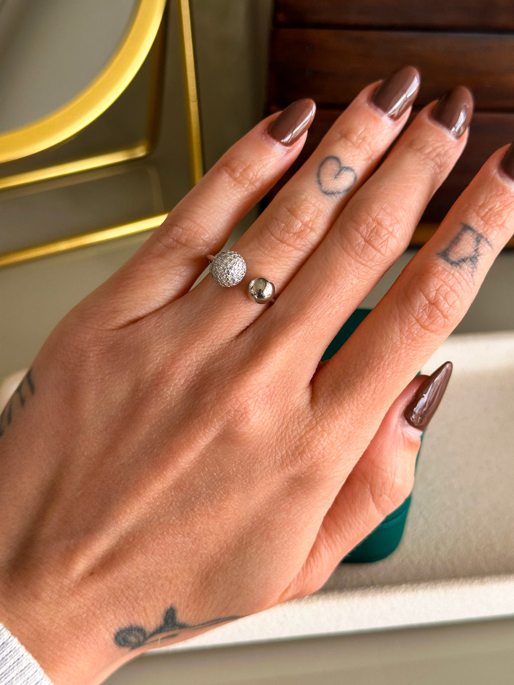 Anel Celine Prata 925 - “pinky ring”