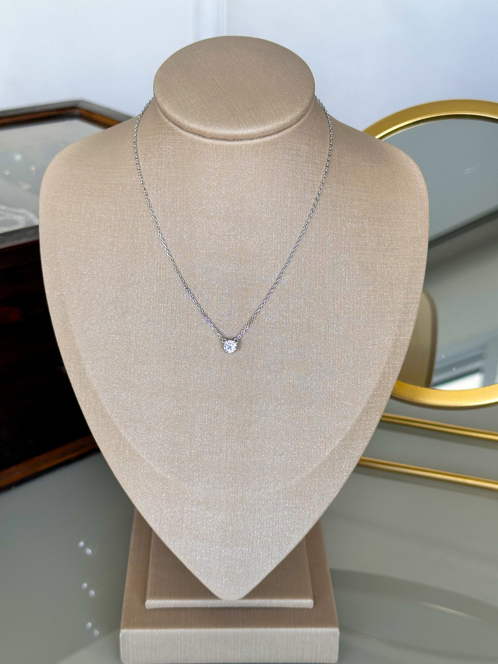 Colar Esme Moissanite 5mm Prata 925