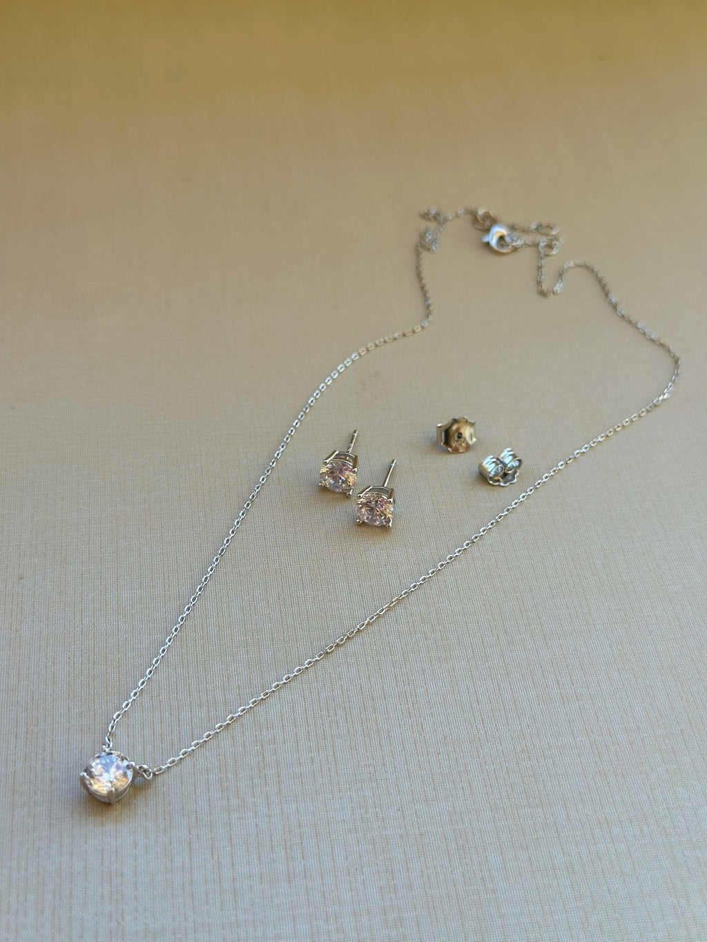 Colar Clair Zircônia Cristal 8mm Prata 925
