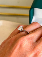 Anel Solitário Moissanite 6,5mm Prata 925