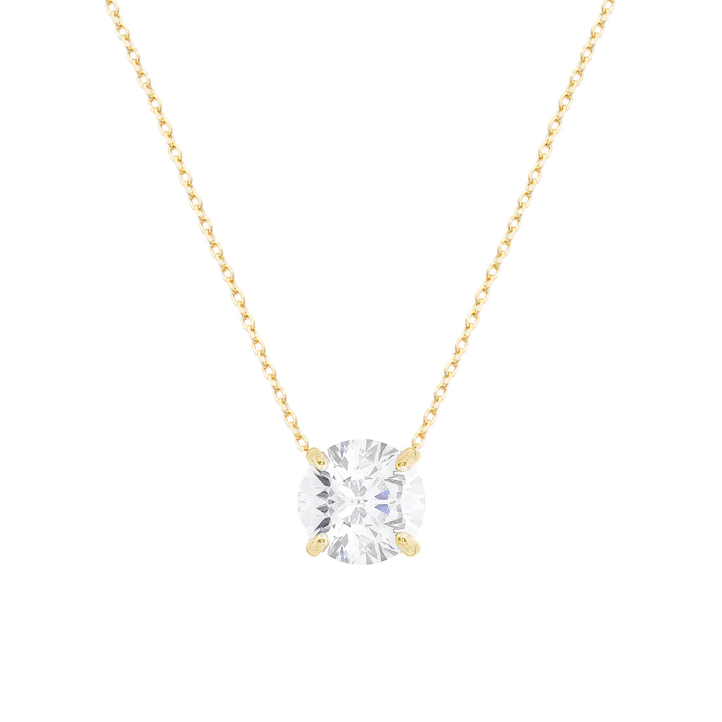 Colar Clair Zircônia Cristal 8mm Prata 925