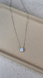 Colar Esme Portuguese Cut 8mm Moissanite Prata 925