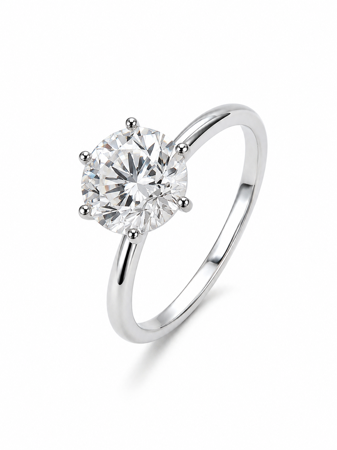 Anel Solitário 10mm Moissanite Prata 925 GRA — Rubiê Joias