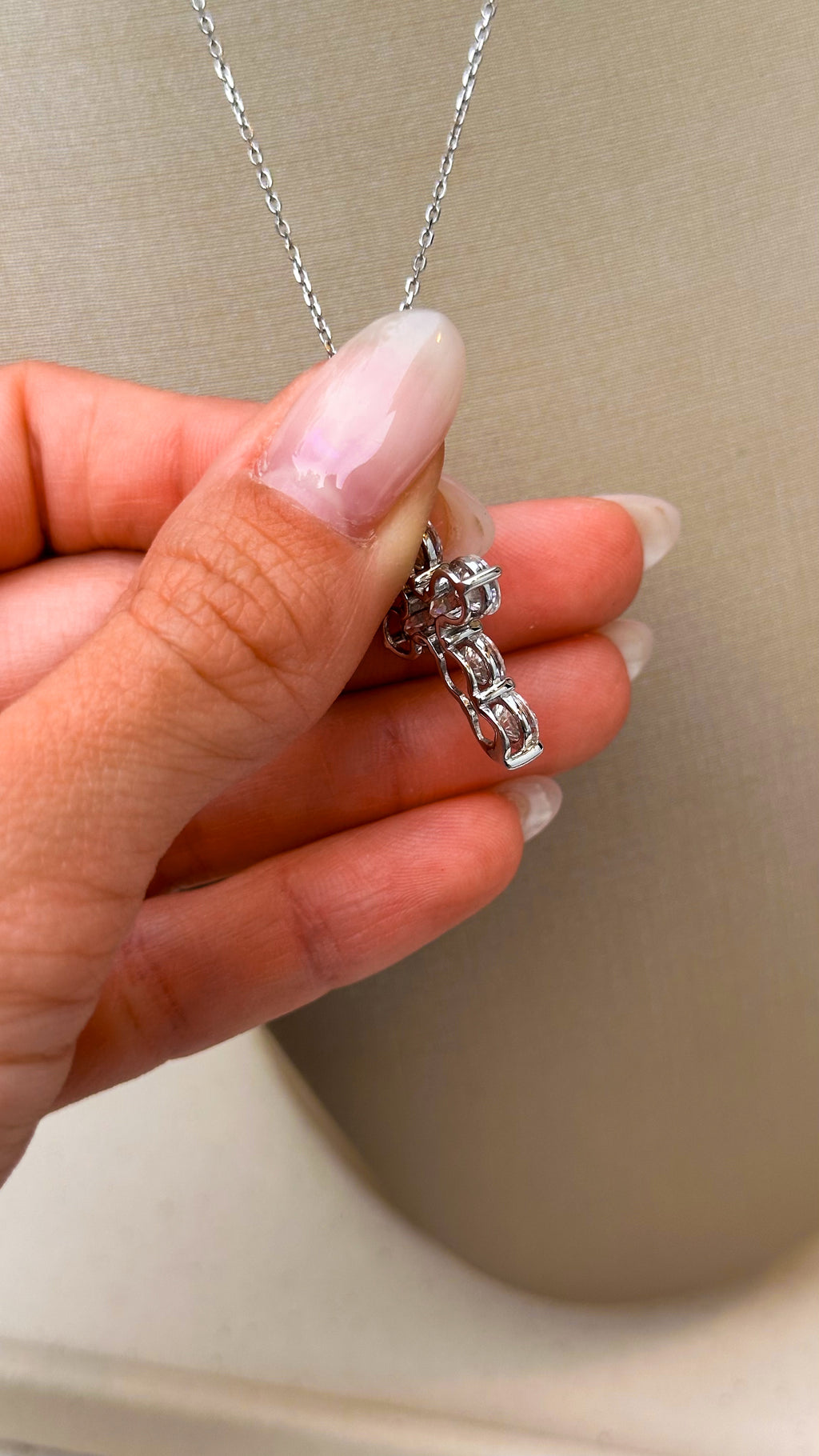 Colar Cruz Moissanite Prata 925