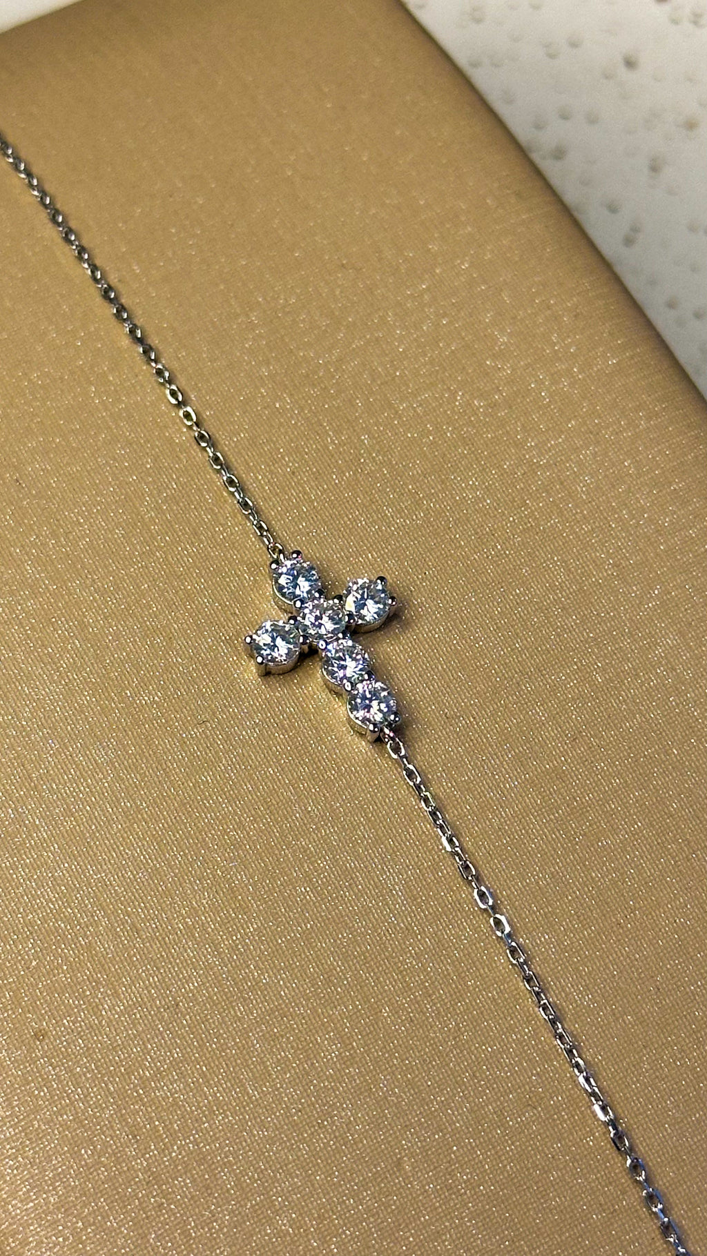 Pulseira Cruz Moissanite Prata 925
