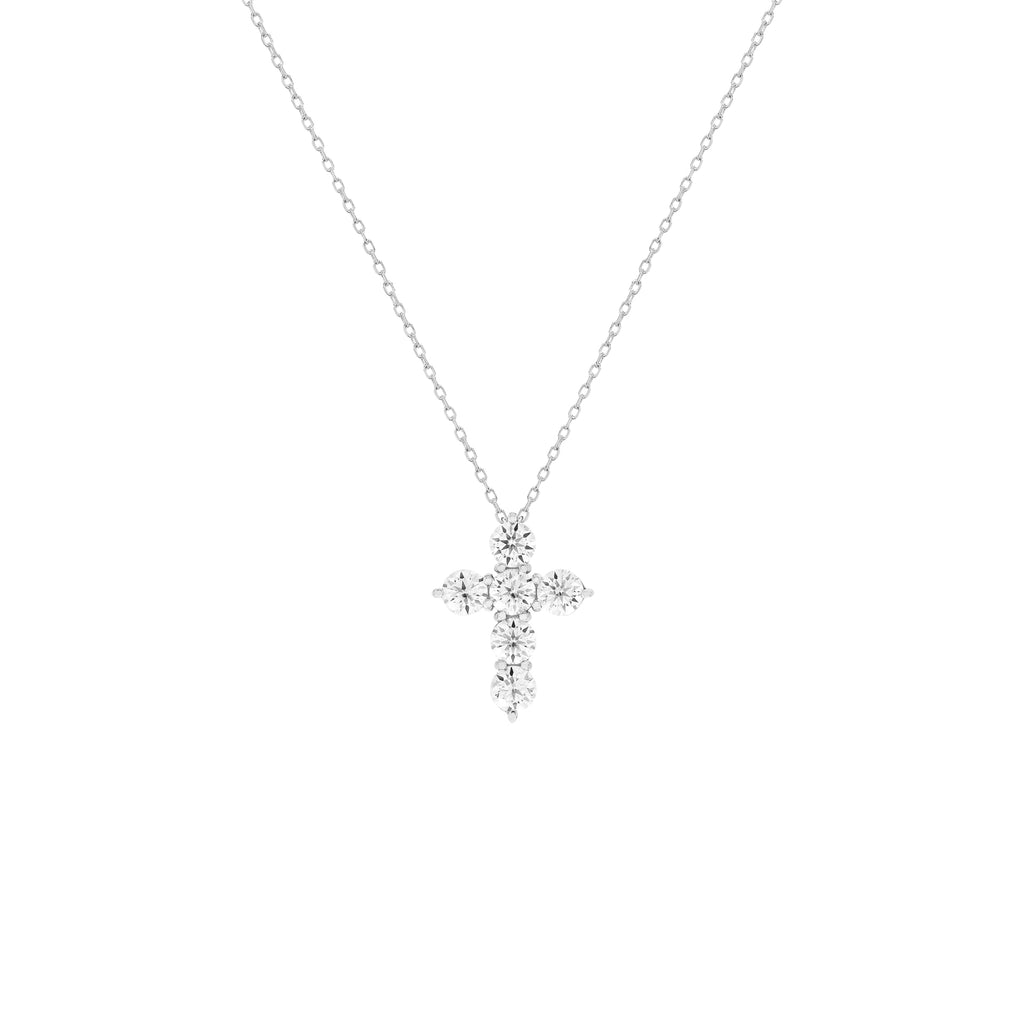 Colar Cruz Moissanite Prata 925