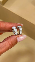 Brinco Argola Decrescente Moissanite Prata 925