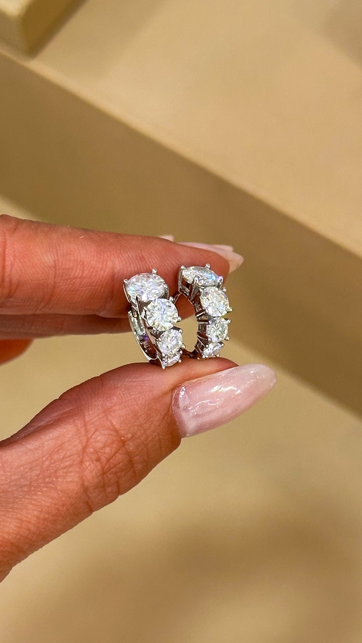 Brinco Argola Decrescente Moissanite Prata 925