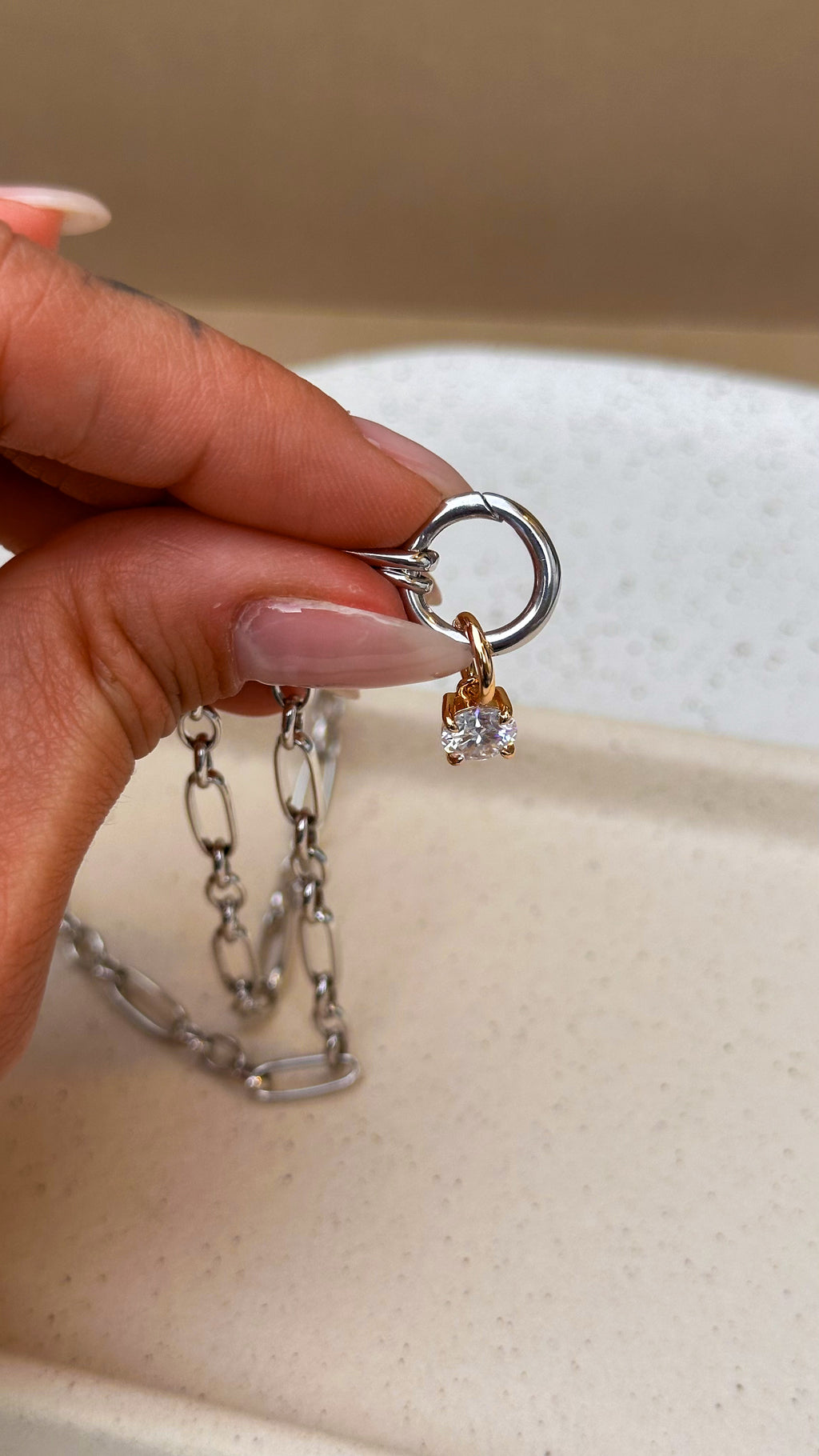 Colar Elos Groumet Moissanite Prata 925