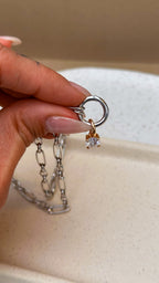 Colar Elos Groumet Moissanite Prata 925
