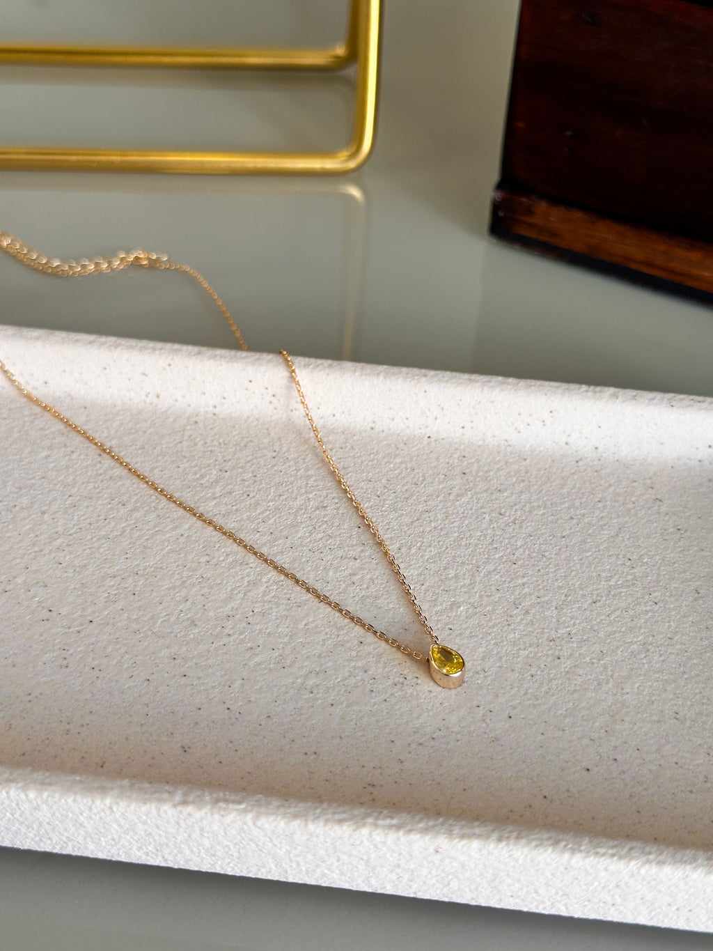 Colar Gota Yellow Prata 925