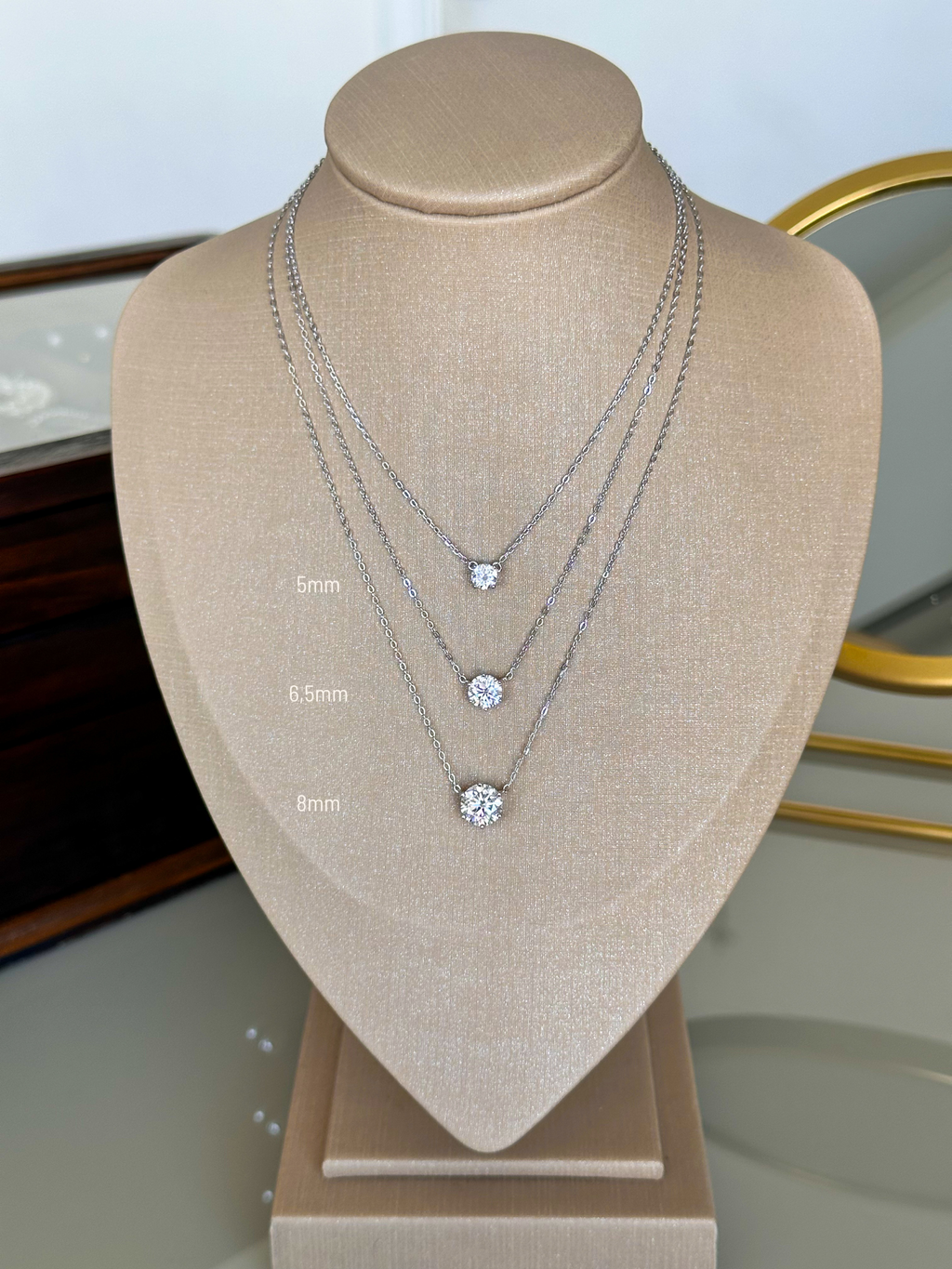 Colar Esme Moissanite 6,5mm Prata 925