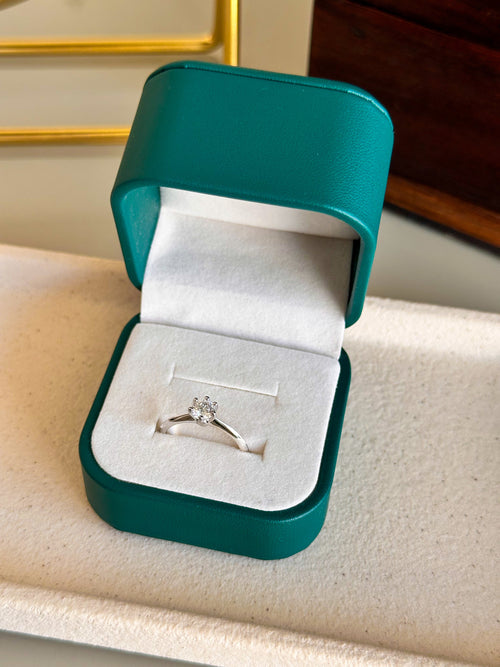 Anel Solitário Moissanite 5mm Prata 925