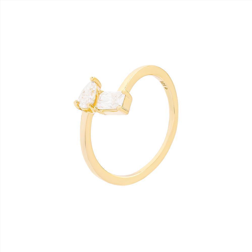 Anel Stella Duo Moissanite Prata 925