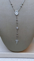 Colar Terço Moissanite Prata 925