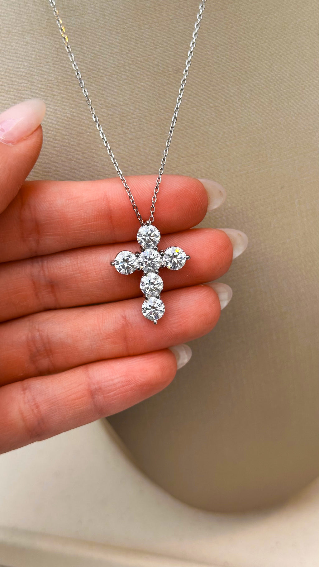 Colar Cruz Moissanite Prata 925