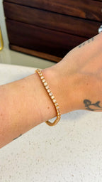 Pulseira Riviera Clássica Champanhe Prata 925