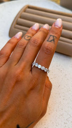 Anel Meia Aliança 4mm Moissanite Prata 925